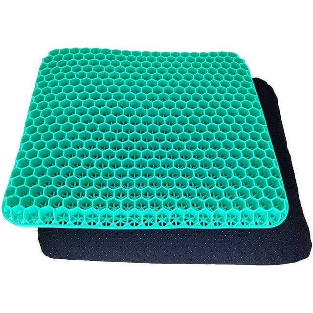 Cojín ortopédico para coxis, cojín de gel, ergonómico para oficina, coche y silla de ruedas (verde)