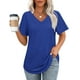 thumbnail image 2 of Blusas para mujer,Suéter estampado con cuello en V para mujer, top informal de manga corta, tejido suave, ideal para primavera y verano, sopatenor, 2 of 9