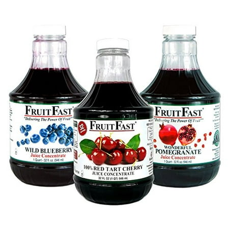 Blueberry Juice Concentrate 1 Quart Tart Cherry, 1 Quart Wild Blueberry & 1 Quart Wonderful Pomegranate