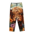 thumbnail image 6 of Fotbe Countryside Colorful Floral Cow Women's Pajama Pants,Sleepwear Pants,Pj Bottoms Drawstring And Pockets-Large, 6 of 7