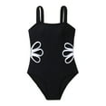 thumbnail image 4 of 5T Girls Swimsuit One Piece Teen Bathing Suits Teen Bathing Suit Girls Swimsuit, Straps Cut Out One Piece Bathing Suit Girls' Swimwear Black 12Years, 4 of 8
