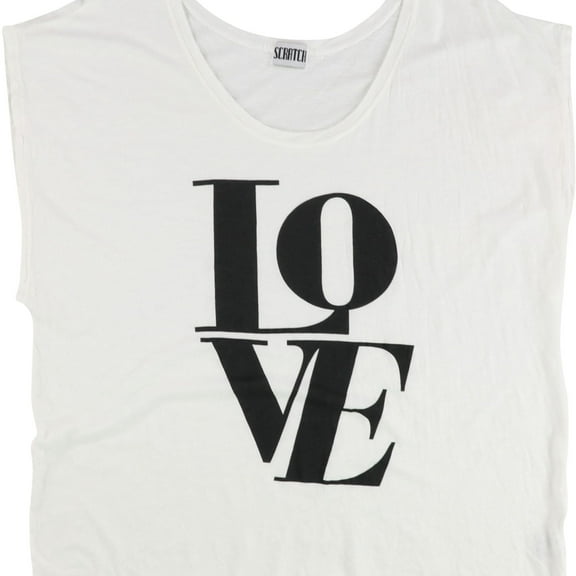 Scratch Womens Love Graphic T-Shirt, Off-White, Small