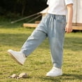 thumbnail image 2 of Edvintorg Boys Jeans Fashion Elastic Waisted Casual Denim Pants with Pockets Streetwear Cargo Pants For Boys 3-12 Years, 2 of 7
