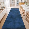 thumbnail image 3 of 2'x6' Rug Runners for Hallways Kitchen, Dark Blue Non Slip Entryway Beside Floor Carpet Runner, Farmhouse Linen Texture Washable Laundry Room Bedroom Throw Rugs Mat for Family Pet, 3 of 8
