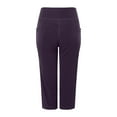 thumbnail image 7 of felwors Womens Yoga Capri Pants High Waist Capri Leggings with Pockets Wide Leg Crop Exercise Workout Summer Pants Purple, XXL, 7 of 7