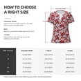 thumbnail image 6 of Wukai Red Hawthorn Casual V-Neck Graphic Tees for Women: Lightweight and Breathable Summer Tops with Stylish Design-Medium, 6 of 8