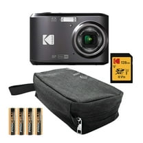 Kodak PIXPRO FZ45 Friendly Zoom Digital Camera (Black) Bundle with Folding Storage Travel Case, 128GB SD Class 10 UHS-I U1 V10 Full HD Memory Card, and Procell AA (4-Pack) (4 Items)