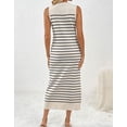 thumbnail image 6 of Womens Sleeveless Striped Boho Midi Bodycon Dress Long Tank Dress Alsol Lamesa, 6 of 6