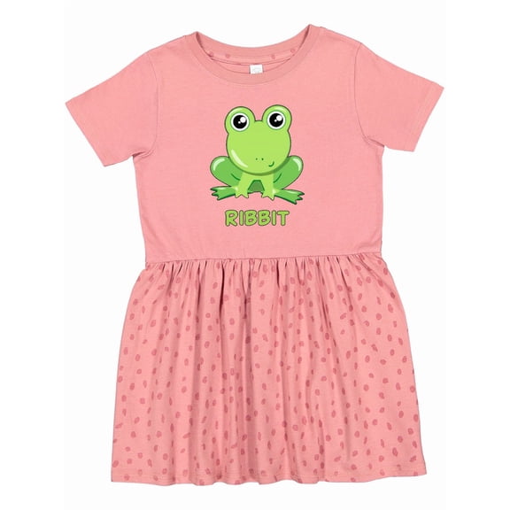Inktastic Ribbit Cute Green Frog Girls Toddler Dress