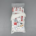 thumbnail image 2 of Ambesonne Hipster Bedding Set 4 Pcs, London Double Decker Bus, Queen, Multicolor, 2 of 3