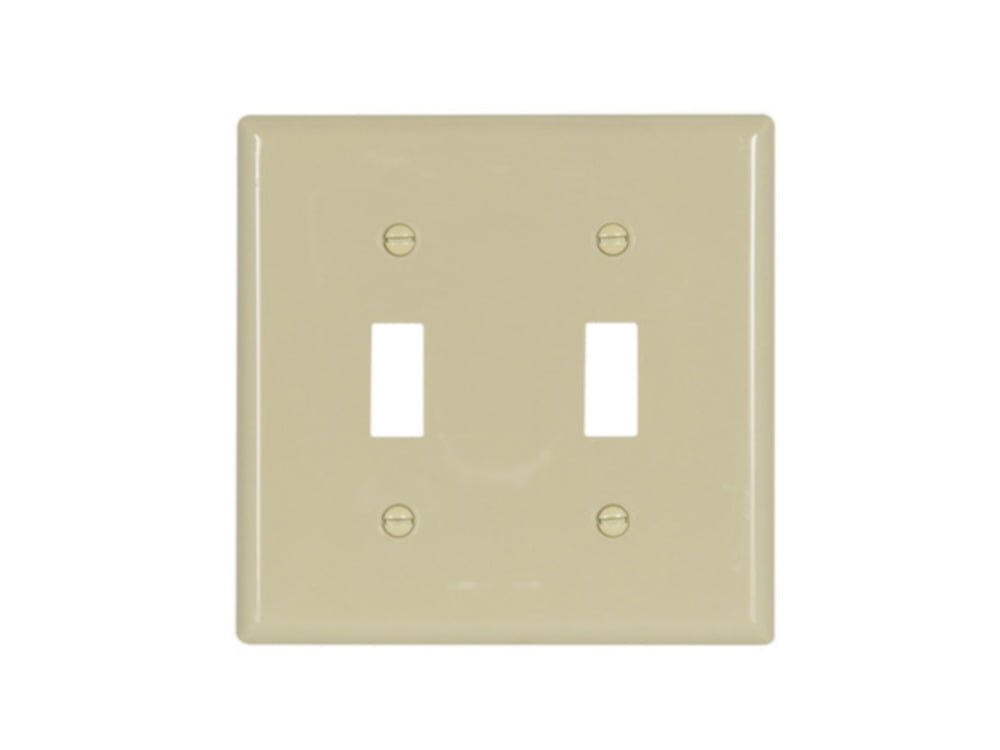 (Lot of 4) Cooper Wiring (5139V) 2-Gang Toggle Wall Plate - Ivory