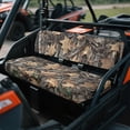 thumbnail image 3 of ZIATUBLES Universal UTV Seat Covers 2 Pack, Front Bench Seat Protector Set Compatible with Kawasaki Mule 4010 3010, All-Weather Polyester Deocr Protection , Leaf Bark Camo Hunting Forest, 3 of 8