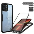 thumbnail image 1 of ELEHOLD Multilayer Rugged Clear Case for iPhone 14 Pro Max 6.7 inch with Built-in Screen Protector Camera Lens Protection, Transparent Rugged TPU Silicone Full Body Phone Case, Black, 1 of 6