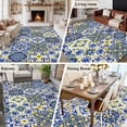 thumbnail image 5 of Middle Century Area Rugs 8'x10', Washable Small Throw Rugs for Living Room Patio, Vintage Farmhouse Bohemia Style Blue Indoor Outdoor Rug Non-Slip Low Pile Carpet Runner Reversible Floor Mats, 5 of 8