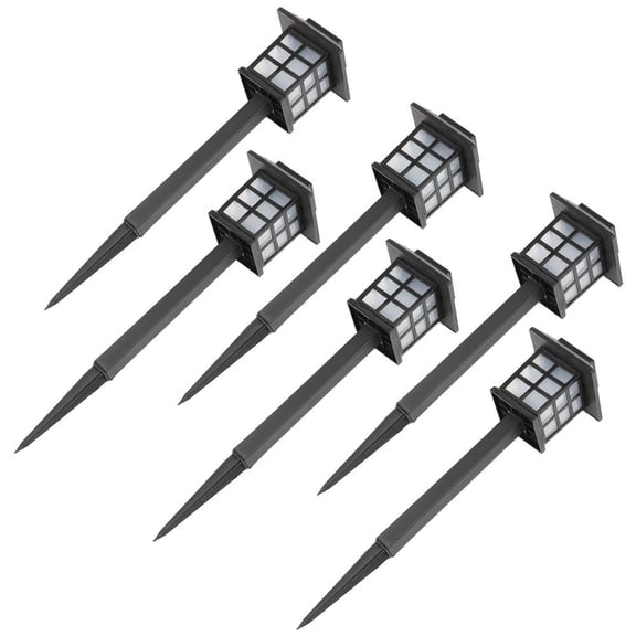 GoDecor 6PCS LED Design Path Light Solar Powered in Black