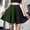 Black Green, variant on Women's Mini Skater Skirt, Casual High Waist Checkerboard Print Color Block Flared Skirt