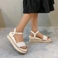 thumbnail image 5 of AXXD Women White Sandals Clearance 6.5 Summer New Sloping Heel With Buckle Sandals Thick Soles Sandals, 5 of 5