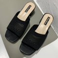 thumbnail image 1 of Sandalias y zapatillas de tacón medio para mujer Verano de prendas de vestir exteriores tejidas voladoras sandalias y zapatillas de mujer de moda, 1 of 6