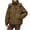 Brown, variant on Sokhug Women's Winter Warm Puffer Jacket Hooded Baggy Zip Up Short Quilted Jacket Outerwear Black