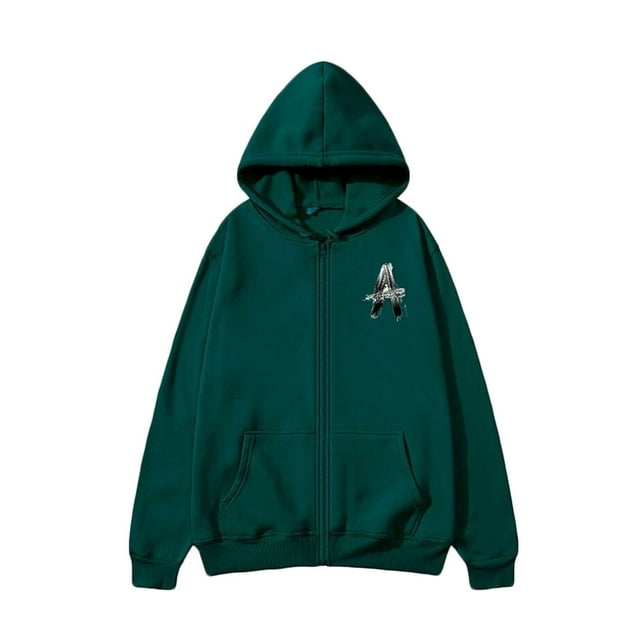 RXMEKW Veste à Capuche Zippée pour Hommes avec Imprimé Graphique et Poches, Vêtement Décontracté à Manches Longues pour Usage Quotidien et Activités Extérieures