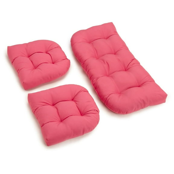 Blazing Needles U-Shaped Twill Tufted Settee Cushion Set (Set of 3)