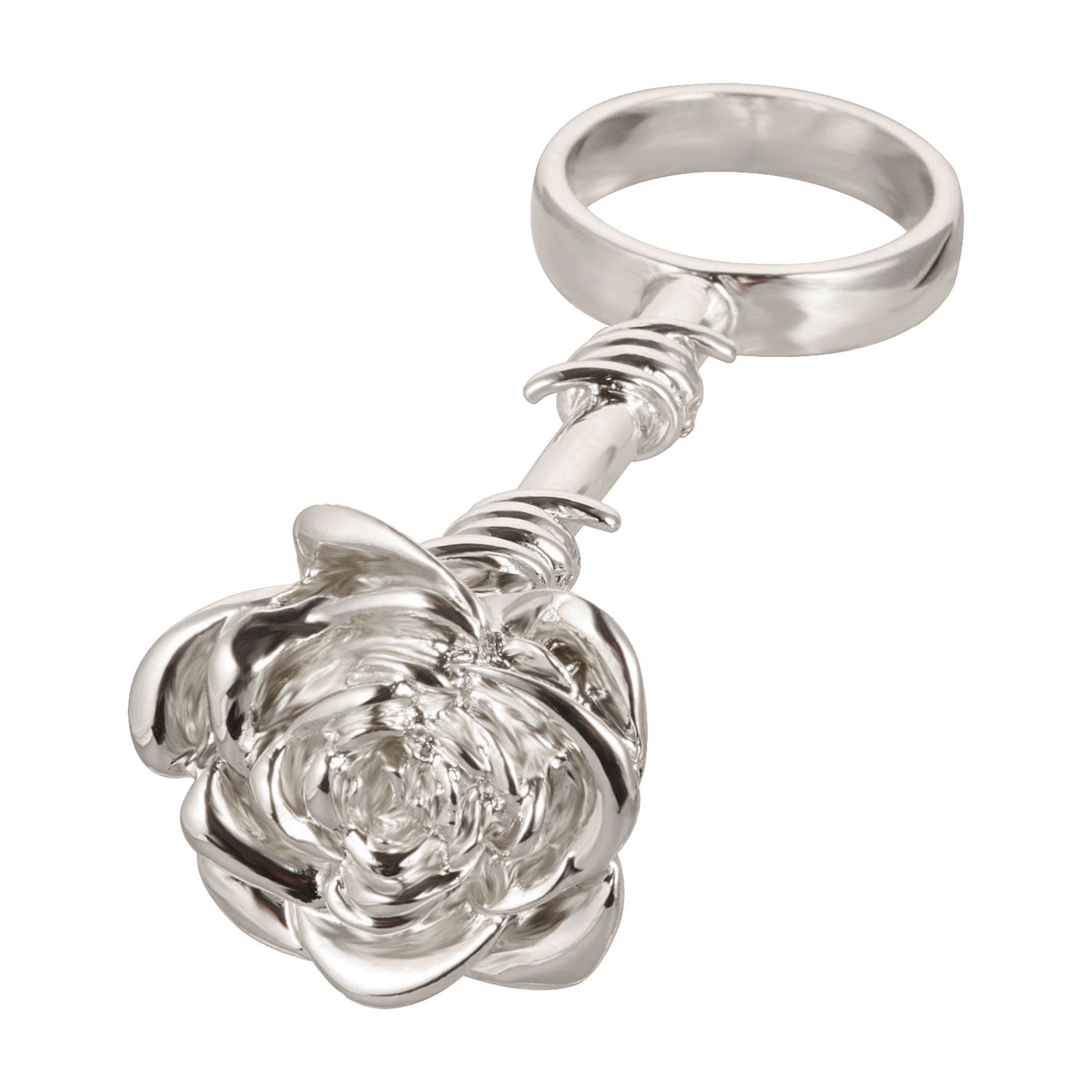Bella by Thorne Rose Blossom Adult Ring, Silver- 7, (Unisex)