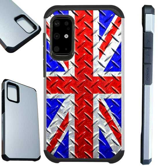 WORLD ACC Fusion Case Compatible with Samsung Galaxy S20 Hybrid TPU Phone Cover (UK Flag Crosshatch)