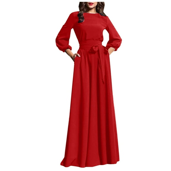 Women's Bohemian Retro Casual Dress Flowy Sleeve Elegant Formal Party Wear Comfortable Summer Maxi Dress