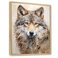 thumbnail image 2 of Designart "Beige Wolf'S Minimal Expression II" Animals Wolf Floater Framed Wall Decor, 2 of 5