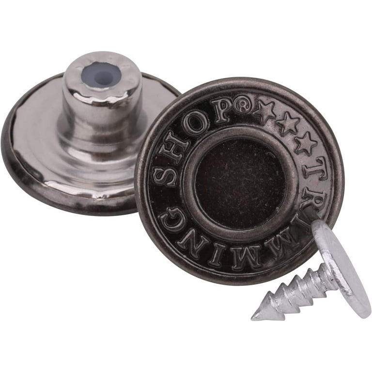 Trimming Shop Jeans Button Hammer on 14mm Brass Tack Fasteners