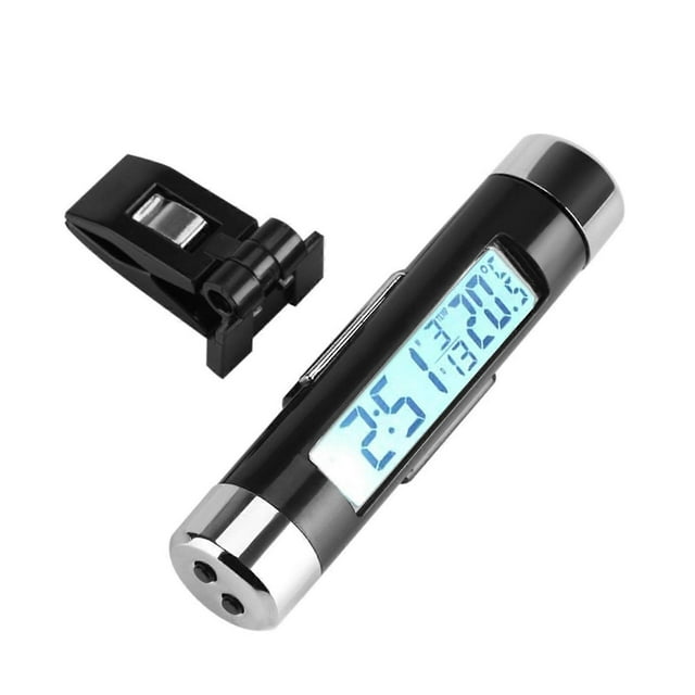 Thermomètre LCD à pince pour camion et voiture, rétroéclairage numérique, horloge, moniteur, rétroéclairage blanc