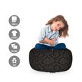 thumbnail image 2 of Black and Grey Storage Toy Bag Chair, Flourishing Traditional Damask Style with Floral Details, Stuffed Animal Organizer Washable Bag, Large Size, Grey Taupe Grey, by Ambesonne, 2 of 3