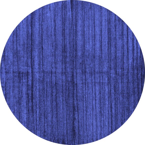 Ahgly Company Machine Washable Indoor Round Abstract Blue Contemporary Area Rugs, 3' Round