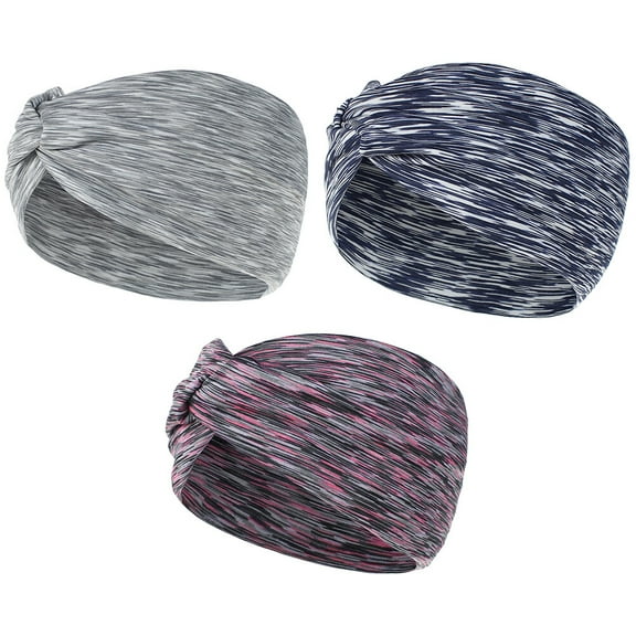 LABSERRON Crossover Headbands Sweat Absorption 3Pcs 9.1x5.3x0.4In