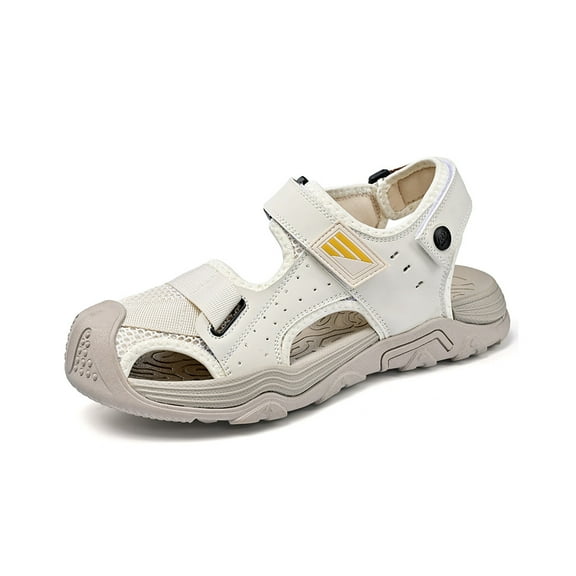 Mens Hiking Sandals Closed Toe Comfortable Outdoor Sports Beach Lightweight Non-slip Summer Quick Dry Water Shoes White 6.5 US