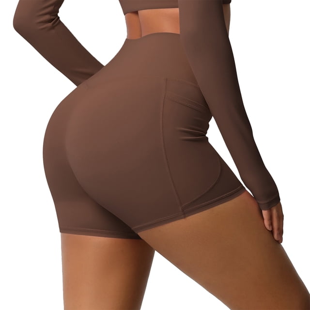 Pantalones Cortos de Yoga de Cintura Alta, Cómodo Fitness Deportivo, Pantalones de Secado Apretados Transpirables para Mujeres