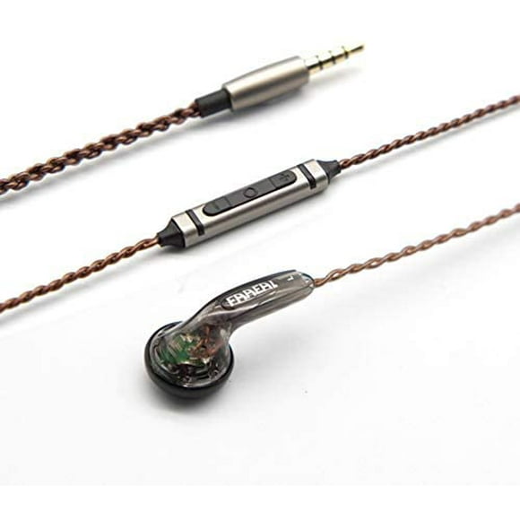 FAAEAL Iris 2.0 Mic Version Earphones with Remote and Microphone 3.5mm Earbuds Heavy Bass Headphones with Warm Pure Sound Headsets for Xiaomi/Huawei/iPhone/Samsung Smartphones (Gray)
