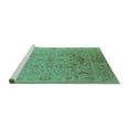 thumbnail image 2 of Ahgly Company Machine Washable Indoor Rectangle Oriental Turquoise Blue Industrial Area Rugs, 4' x 6', 2 of 4