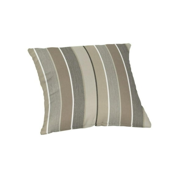 Casual Cushion Stripe Sunbrella® Fabric 1-Piece Indoor/Outdoor Square Throw Pillow, 20"W x 20"L, Milano Char