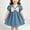 Blue, variant on Teylalorva Girls Midi Dress, Cute Graphic Short Sleeve Summer Ruffles Casual Party Sundress Red Size 2