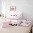thumbnail image 6 of Erosebridal Ribbon Princess Bowknot 7-Piece Bedding Comforter Set,First Letter K King Bedding Sets For Leopard Girl,Reversible, 6 of 7