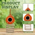 thumbnail image 3 of MISSMILE Hummingbird Swing,Wood Hemp Rope Outdoor Swing for Bird for Birds to Rest Exercise and Play,Coconut Shell Rattan Bird Nest Ladder Hummingbird Swings and Perches,Orange,L,5.9×5.5", 3 of 7