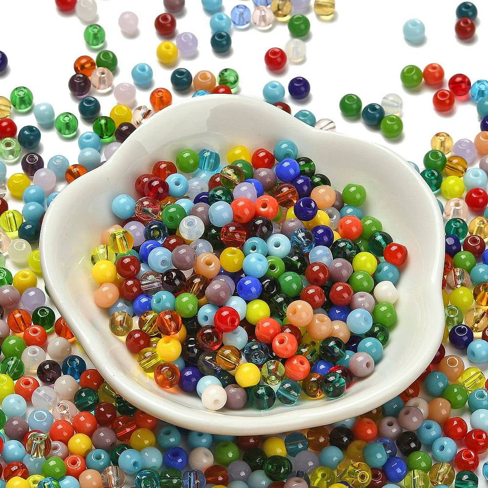 1 Pound Opaque Colours Glass Seed Beads Round Mixed Color 4.5x3.5mm Hole: 1mm about 4500pcs/poundDIY