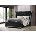 thumbnail image 2 of Coaster Lorient Queen LED Upholstered Velvet Wingback Bed in Black, 2 of 9