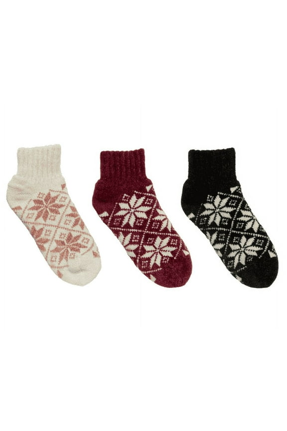 Snuggle Feet Women's Chenille Sherpa Booties, Grippers