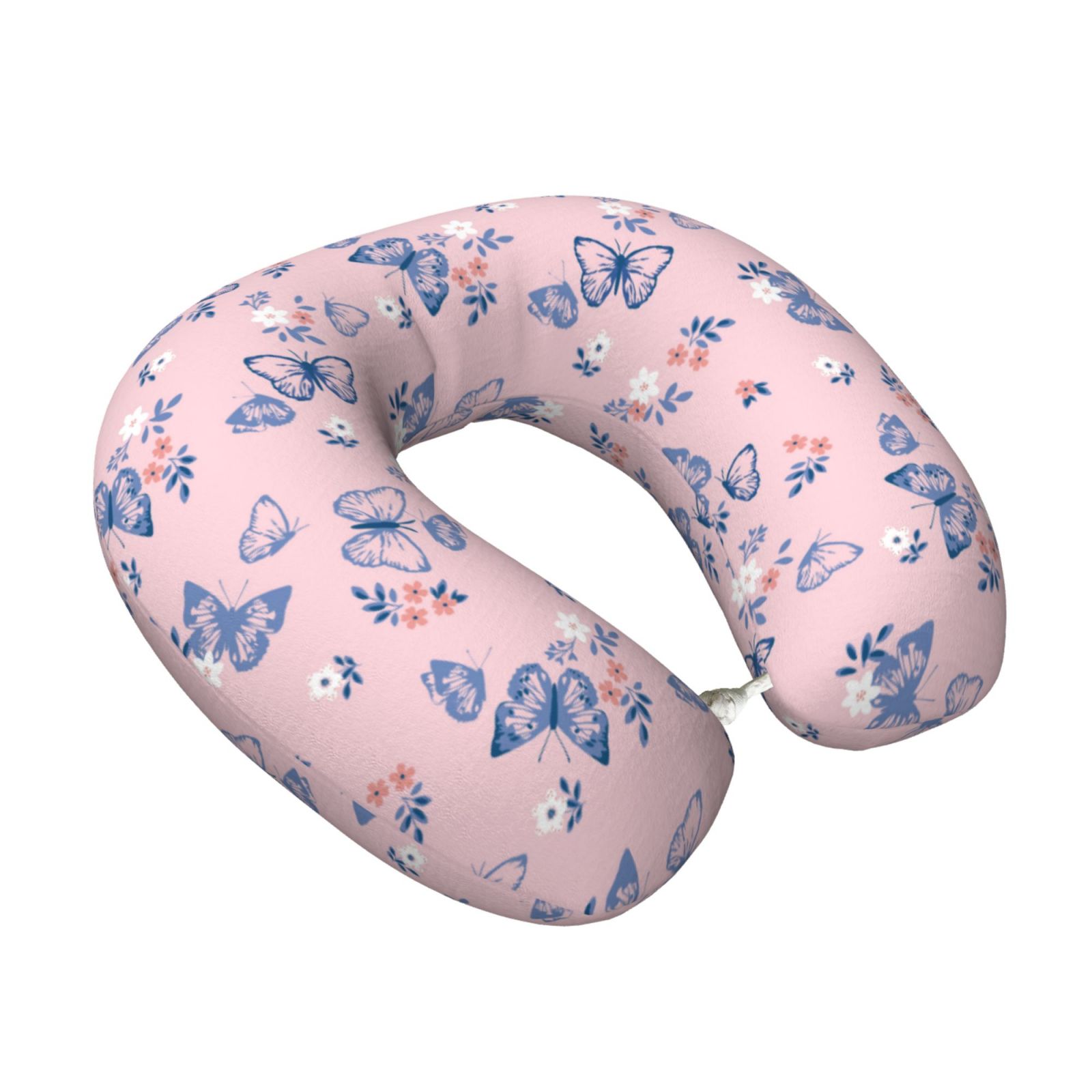 Xecao Butterfly Print Memory Foam Cervical Neck Pillow Versatile U-Shaped Pillows for Home,Office,Camping,Travelling,Soft Washable Cover