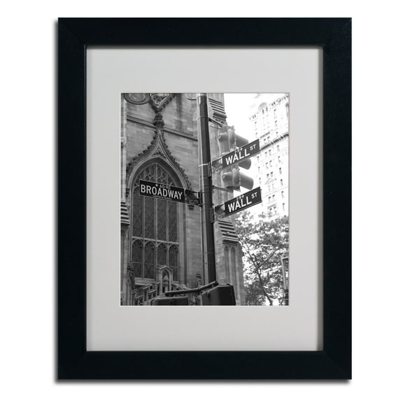 Matted art under acrylic in a black frame