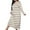 Beige, variant on Women Long House Coat Plus Size Robes Crew Neck Full Length Nightgowns for Shower Cute Striped Loungewear S-5Xl