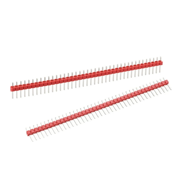 20pcs Male Pin Header,40 Pin 2.54mm Straight Single Row Breakable Header Connector,PCB Pin Strip,Red