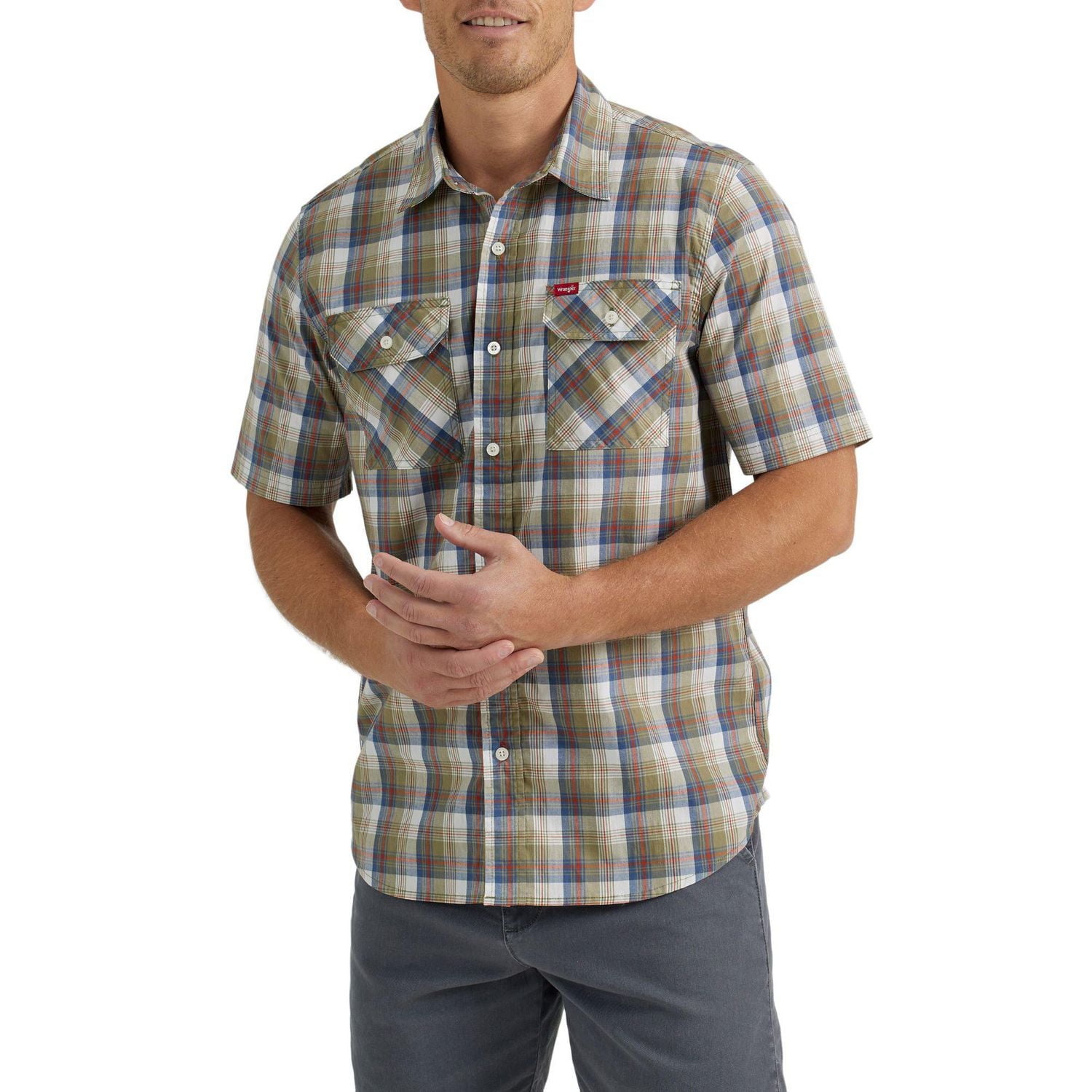 Short Sleeve Foundation River Plaid Relaxed Fit Shirt